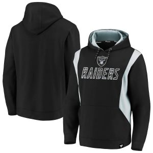 Las Vegas Raiders NFL Pro Line by Fanatics Branded Big & Tall Iconic Color Block Pullover Hoodie – Black