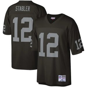Mitchell & Ness Ken Stabler Las Vegas Raiders Black Legacy Replica Jersey