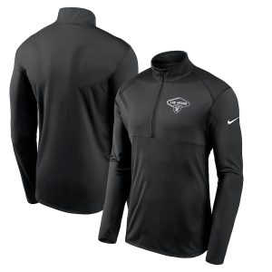 Las Vegas Raiders Nike Team Logo Element Performance Half-Zip Pullover Jacket – Black