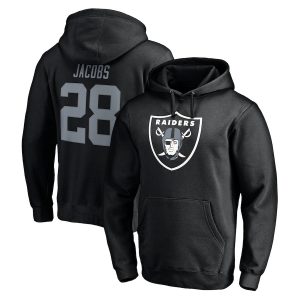 Josh Jacobs Las Vegas Raiders Fanatics Branded Player Icon Name and Number Pullover Hoodie – Black