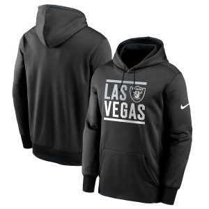 Las Vegas Raiders Nike Stacked Performance Pullover Hoodie – Black