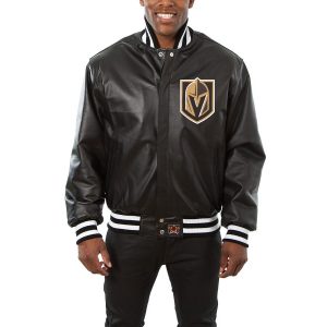 Vegas Golden Knights JH Design Big & Tall All-Leather Jacket – Black