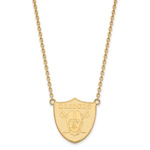 Las Vegas Raiders Gold-Plated Large Logo Split Chain Necklace