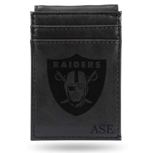 Las Vegas Raiders Sparo Personalized Front Pocket Wallet – Black