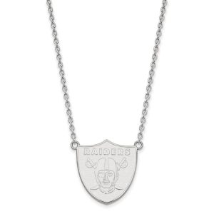 Las Vegas Raiders Sterling Silver Large Logo Split Chain Necklace