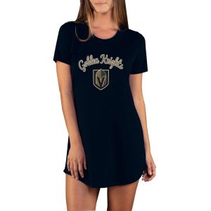 Concepts Sport Vegas Golden Knights Women’s Black Marathon Knit Nightshirt