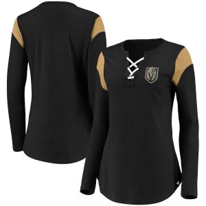 Vegas Golden Knights Women’s Long Sleeve Lace-Up V-Neck T-Shirt