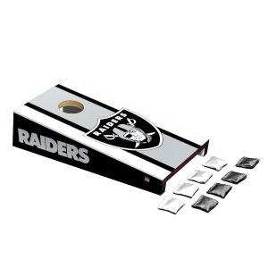 Las Vegas Raiders Stripe Design Desktop Cornhole Game Set