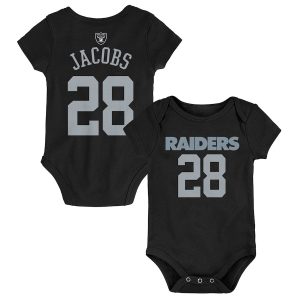 Newborn & Infant Las Vegas Raiders Josh Jacobs Name & Number Bodysuit