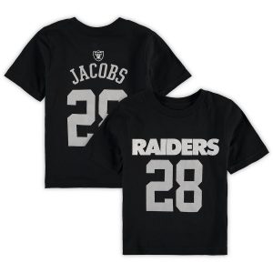 Preschool Las Vegas Raiders Josh Jacobs Black Mainliner T-Shirt