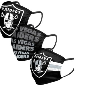 Las Vegas Raiders FOCO Adult Matchday Face Covering 3-Pack