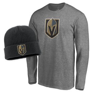Vegas Golden Knights Cuffed Knit Hat & Long Sleeve T-Shirt Set