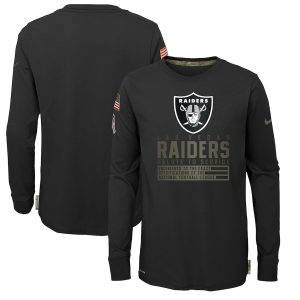 Youth Las Vegas Raiders Nike Black Salute to Service Long Sleeve T-Shirt