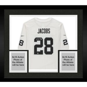 Framed Josh Jacobs Las Vegas Raiders Autographed Nike White Game Jersey
